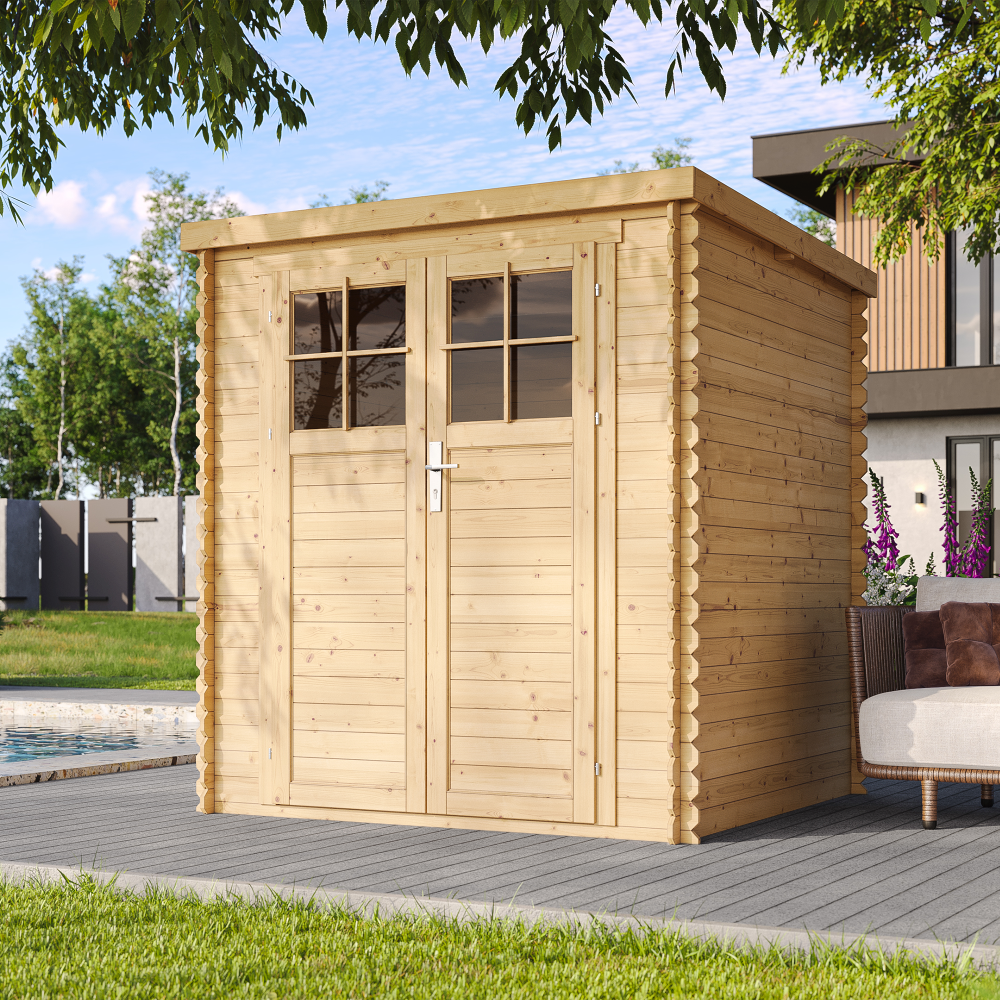 Abri de jardin en bois 3,53 m² - cabane de jardin extérieure - porte verrouillable de haute qualité - h200 x 204 x 204 cm - m309f