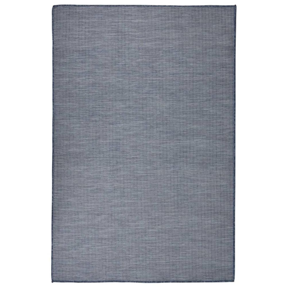 Tapis à tissage plat d'extérieur 120x170 cm bleu