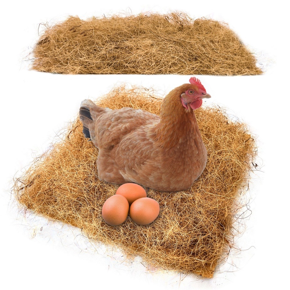 Tapis de nid pour poules, en fibres de noix de coco, chauffant 5 pièces
