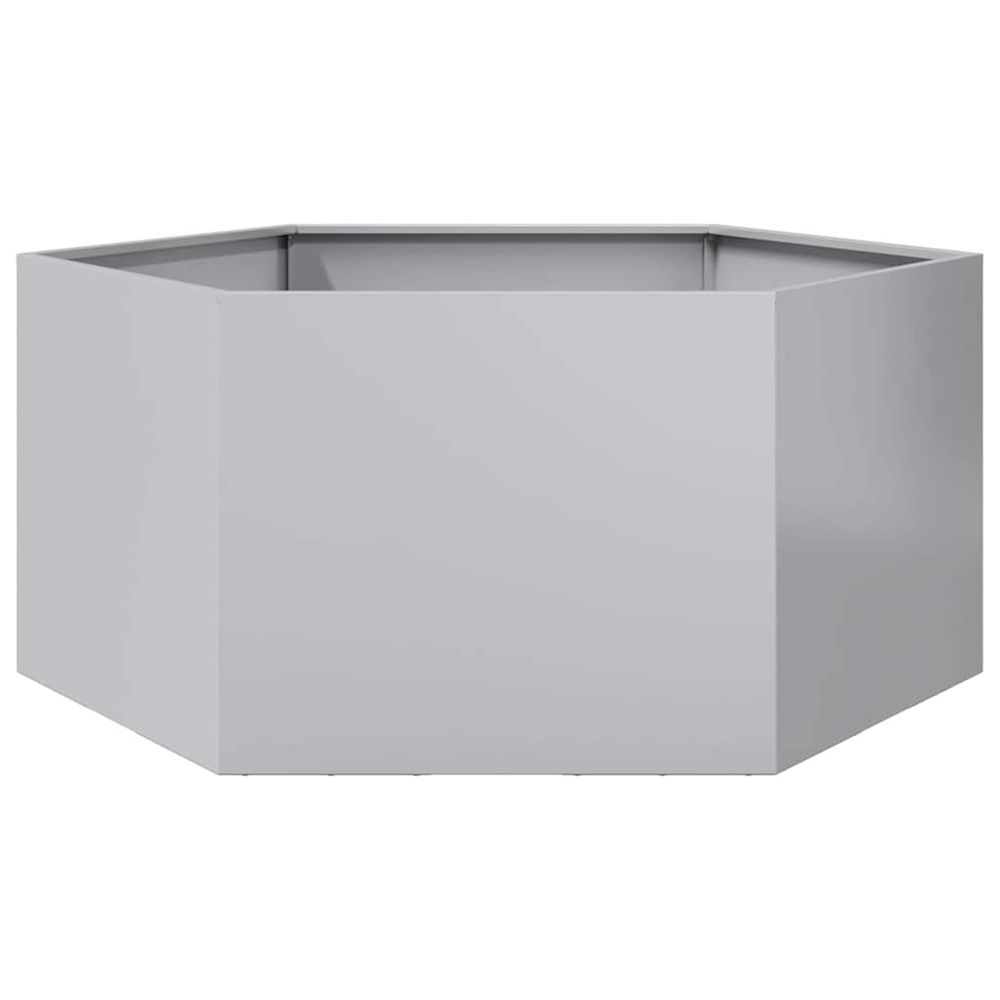 Jardinière d'extérieur hexagone 104x90x45 cm acier galvanisé