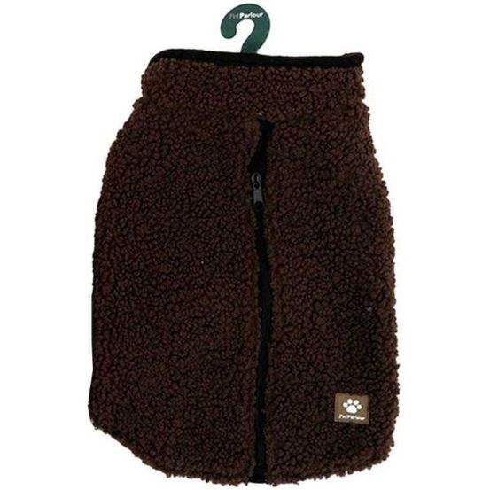 Manteau teddy pour chien 35 cm chocolat