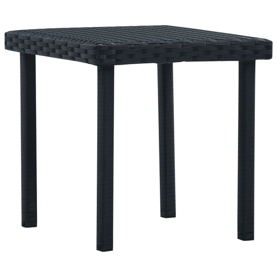Table à thé de jardin noir 40x40x40 cm résine tressée