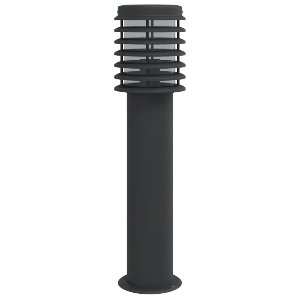 Lampadaire d'extérieur noir 60 cm acier inoxydable