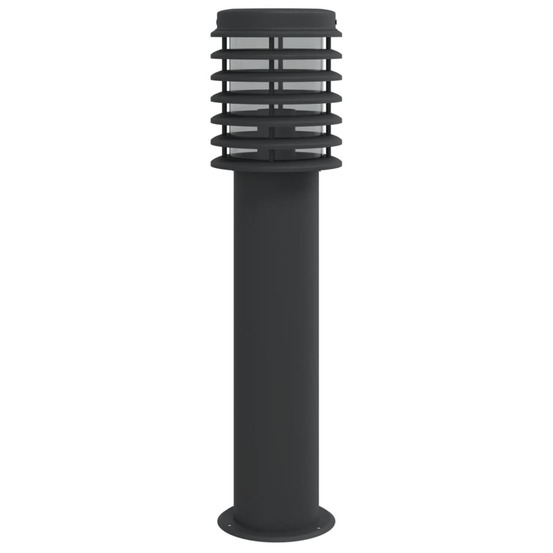Lampadaire d'extérieur noir 60 cm acier inoxydable