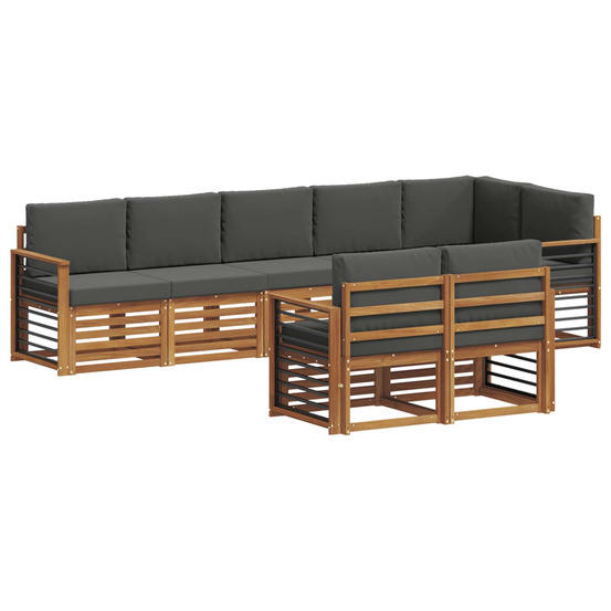 Ensembles de canapés avec coussin 8 pcs naturel et anthracite