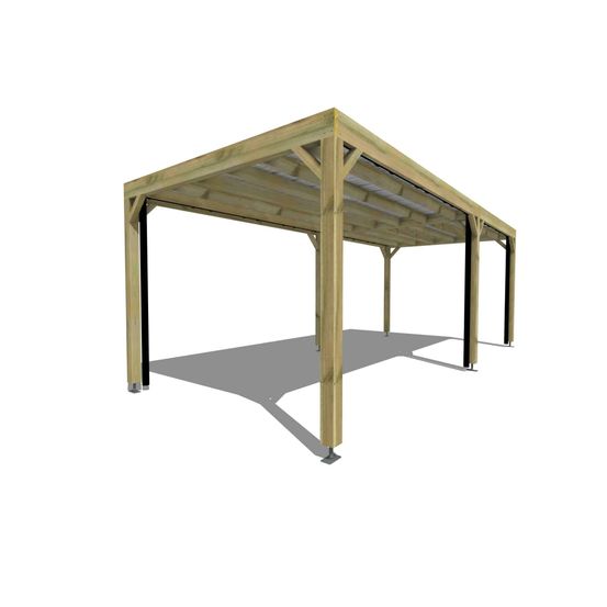 Carport bois autoportant 22 m² • 7 x 3 m • hauteur de passage 2,37 m • sens largeur • livraison comprise