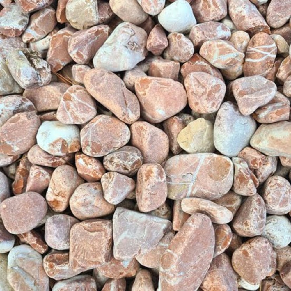 Sac de +/- 800 kg = 10m² galet rose de marbre 12/25