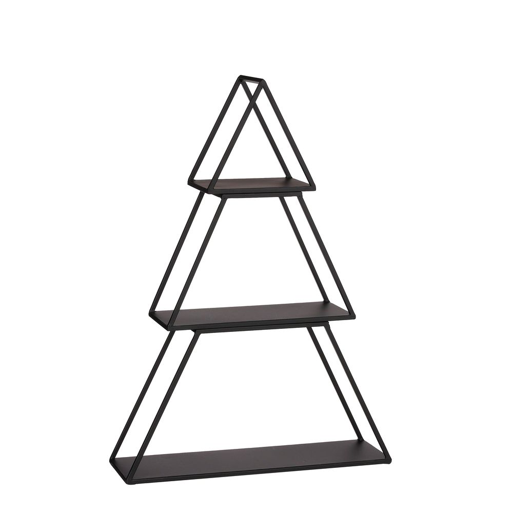 Mica decorations présentoir en forme de sapin - l50 x l14 x h71 cm - métal - noir