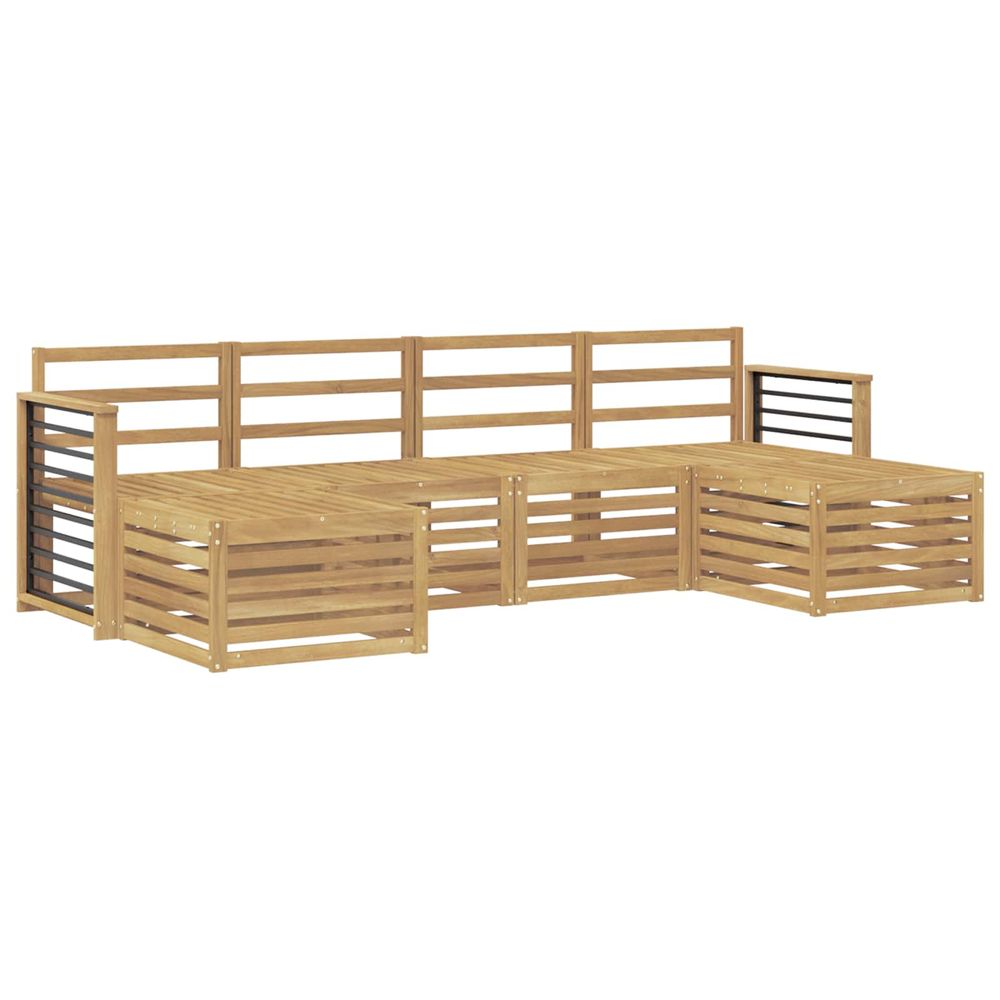 Ensemble de canapés d'extérieur 6 pc blanc bois d'acacia massif