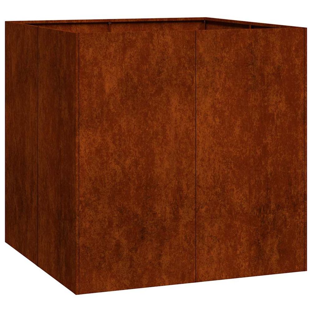 Jardinière d'extérieur rouillé 80x80x80 cm acier inoxydable