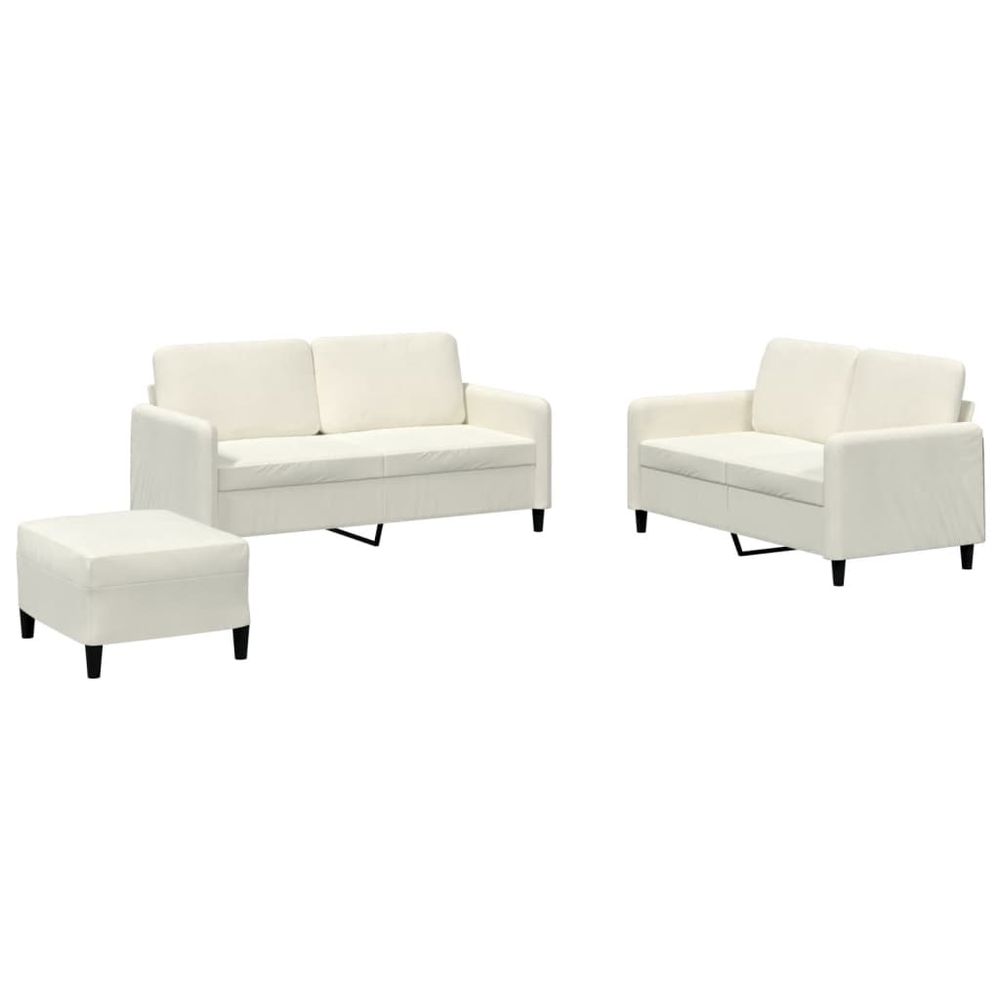 Ensemble de canapés 3 pcs crème velours