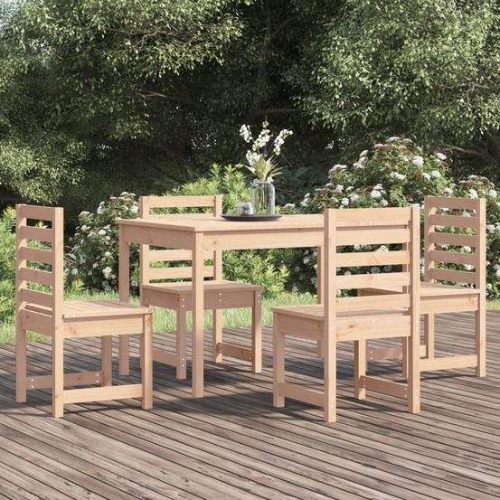 Ensemble à manger de jardin 5 pcs bois massif de pin