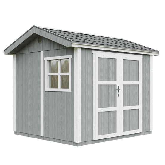 Abri de jardin qualité premium 5,9 m² - h252x250x294 cm - construction de panneaux lp smartside - timbela m913a-cavern steel