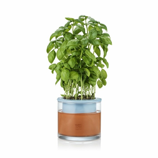 Pot à réserve d’eau en terre cuite – Taille S bleu