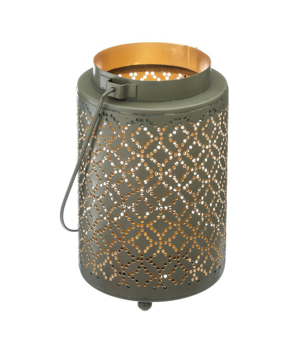 Lanterne design en métal h 13.5 cm