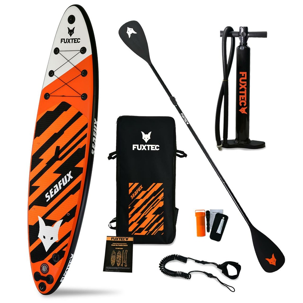 Planche stand up board gonflable  320 x 81 x 15 cm - orange blanc noir - sea cruiser