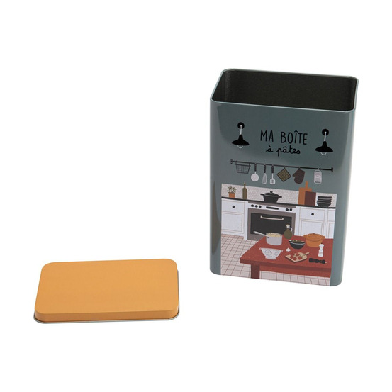 Boîte à pâtes en métal avec imprimés