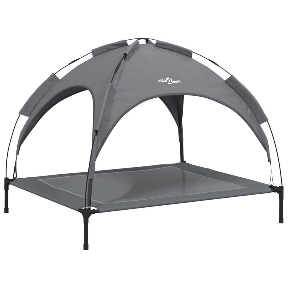 Lit pour chien avec auvent anthracite tissu oxford et acier