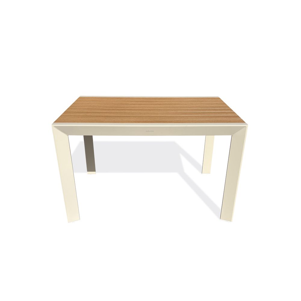 Table de jardin tonga (120x80 cm) en aluminium et plateau polywood aspect bois