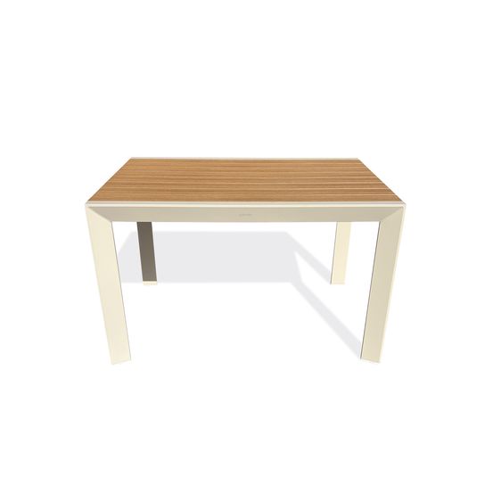 Table de jardin tonga (120x80 cm) en aluminium et plateau polywood aspect bois