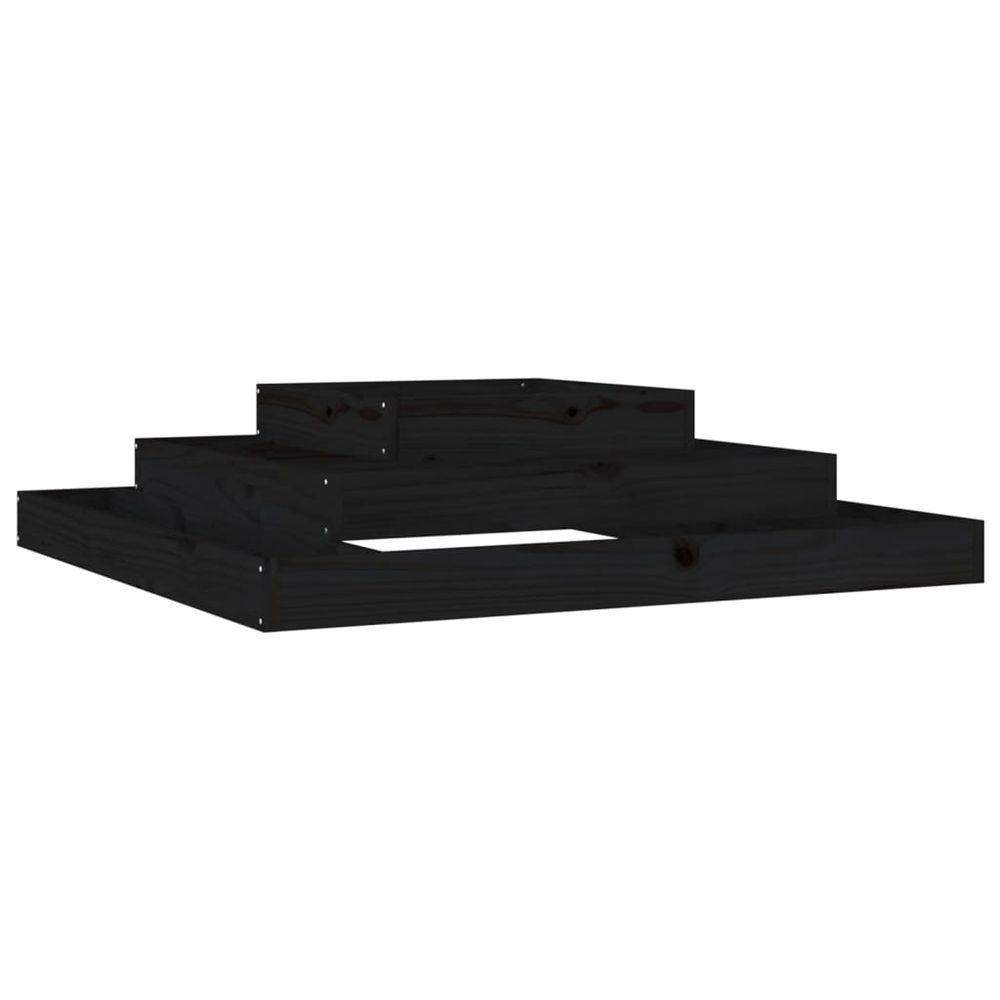 Jardinière d'extérieur noir 110x110x27 cm bois massif de pin