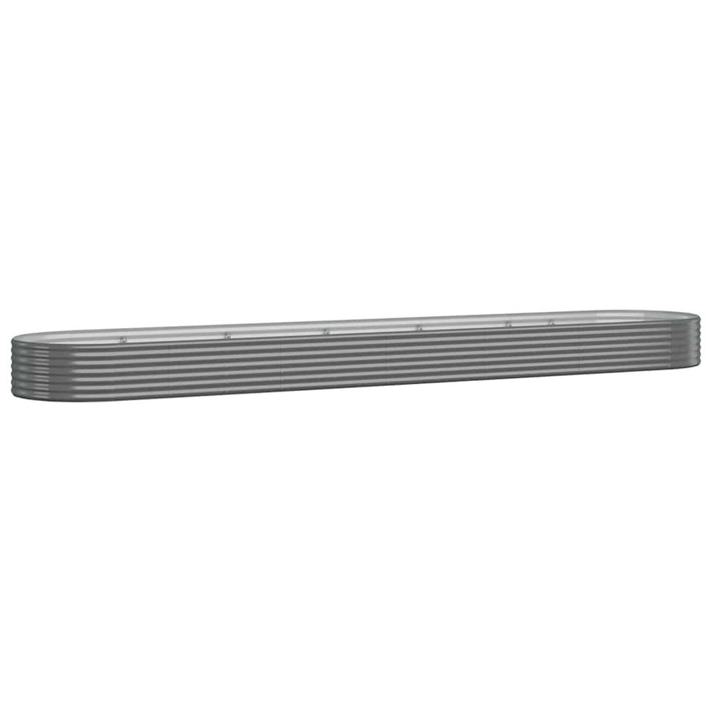 Lit surélevé de jardin acier galvanisé 507x100x36cm gris