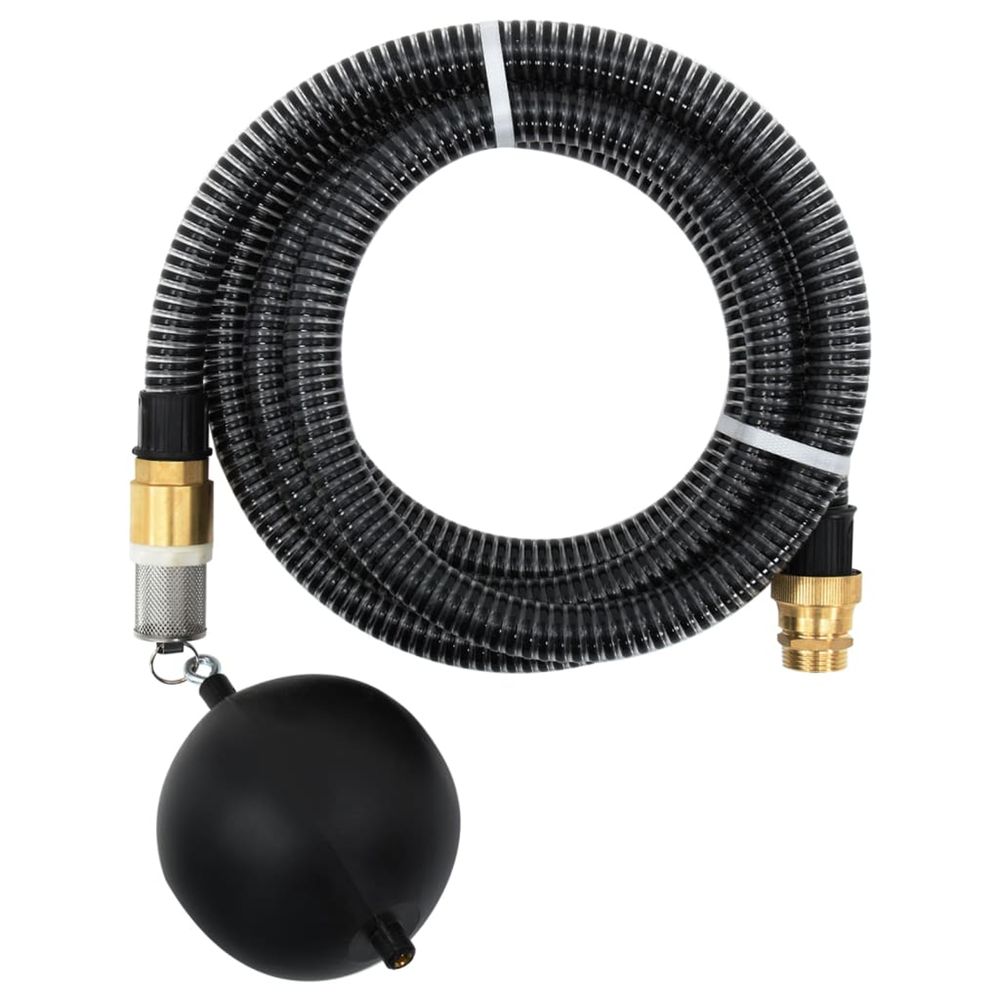 Tuyau d'aspiration avec raccords en laiton noir 1,1
