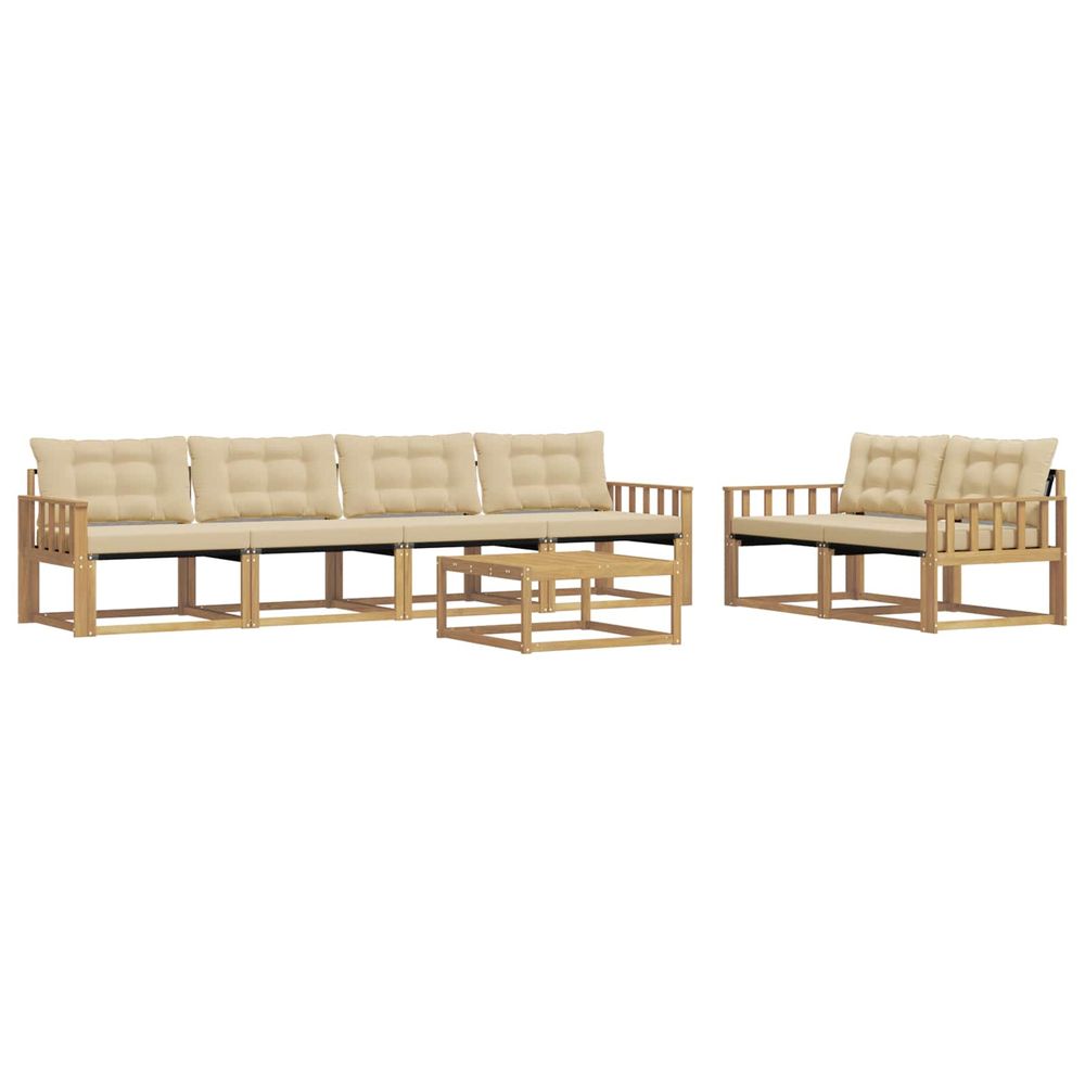 Ensemble de canapés d'extérieur 7 pc blanc et beige