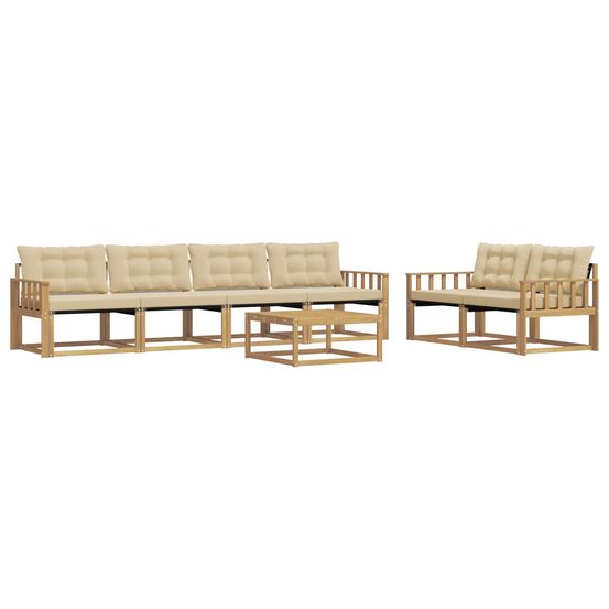Ensemble de canapés d'extérieur 7 pc blanc et beige