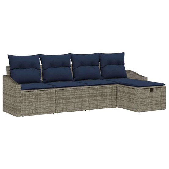 Ensemble de canapés avec coussin 5 pcs polyrotin