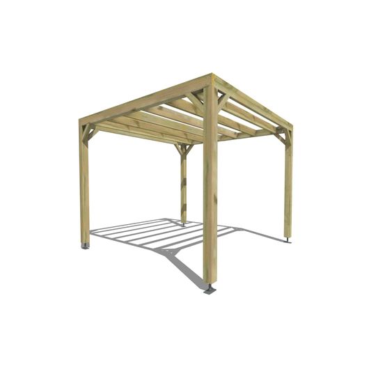Pergola bois • 3m x 3m • indépendante • sens largeur • livraison comprise