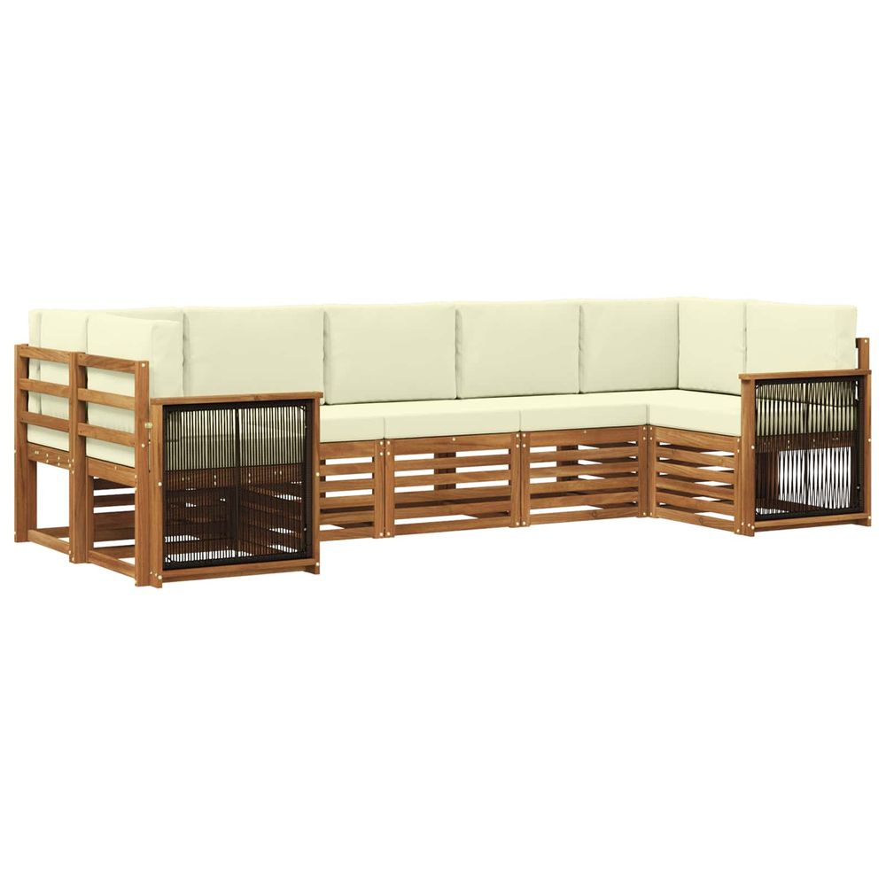 Ensemble de canapés d'extérieur 6 pc naturel et crème