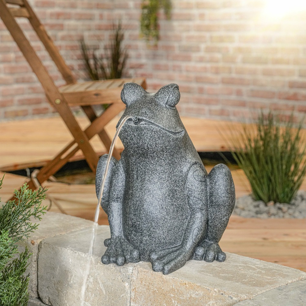 Esotec gargouille avec pompe solaire frosch figure de bassin figure de jardin 101668