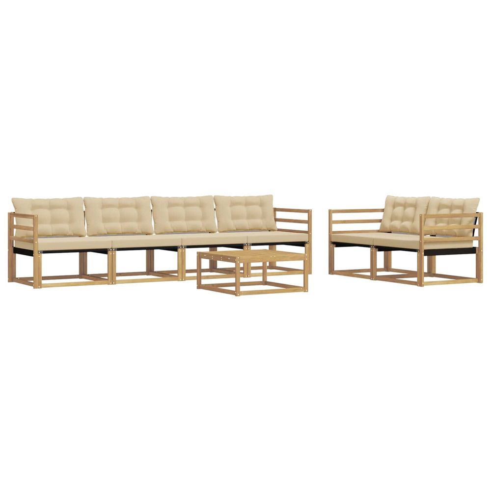 Ensemble de canapés d'extérieur 7 pc blanc et beige