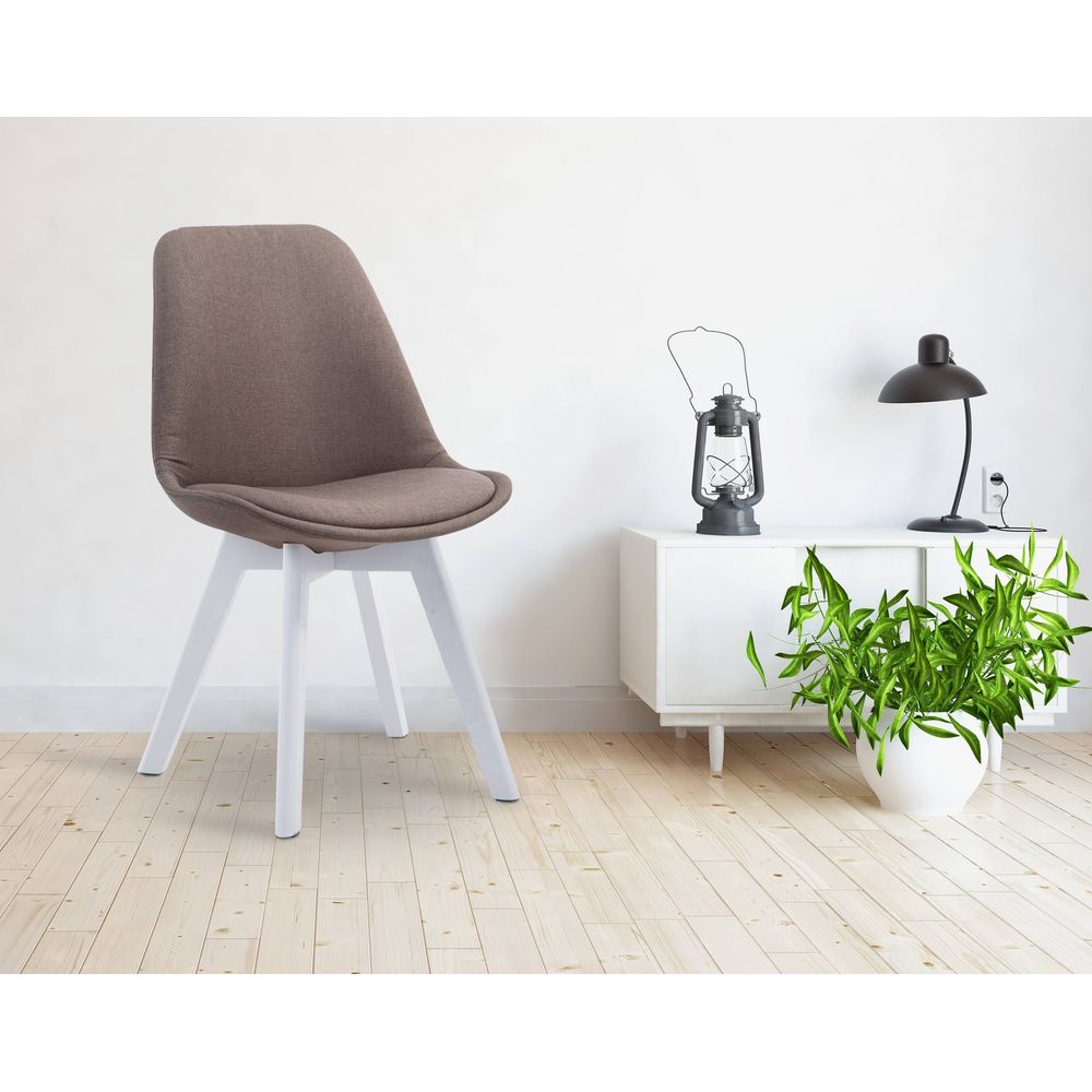 Chaise visiteur borneo v2 tissu blanc