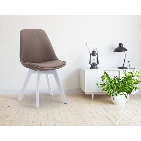 Chaise visiteur borneo v2 tissu blanc