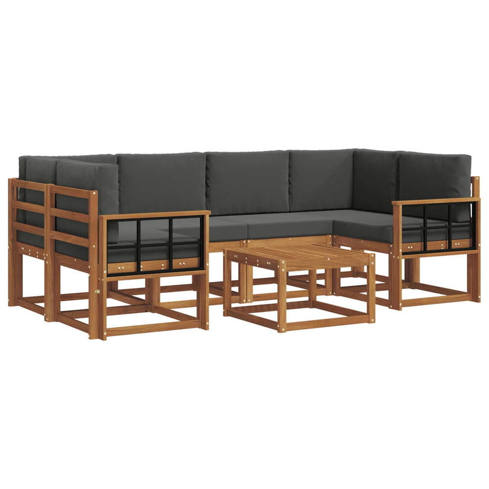 Ensemble de canapés d'extérieur 7 pcs naturel et anthracite