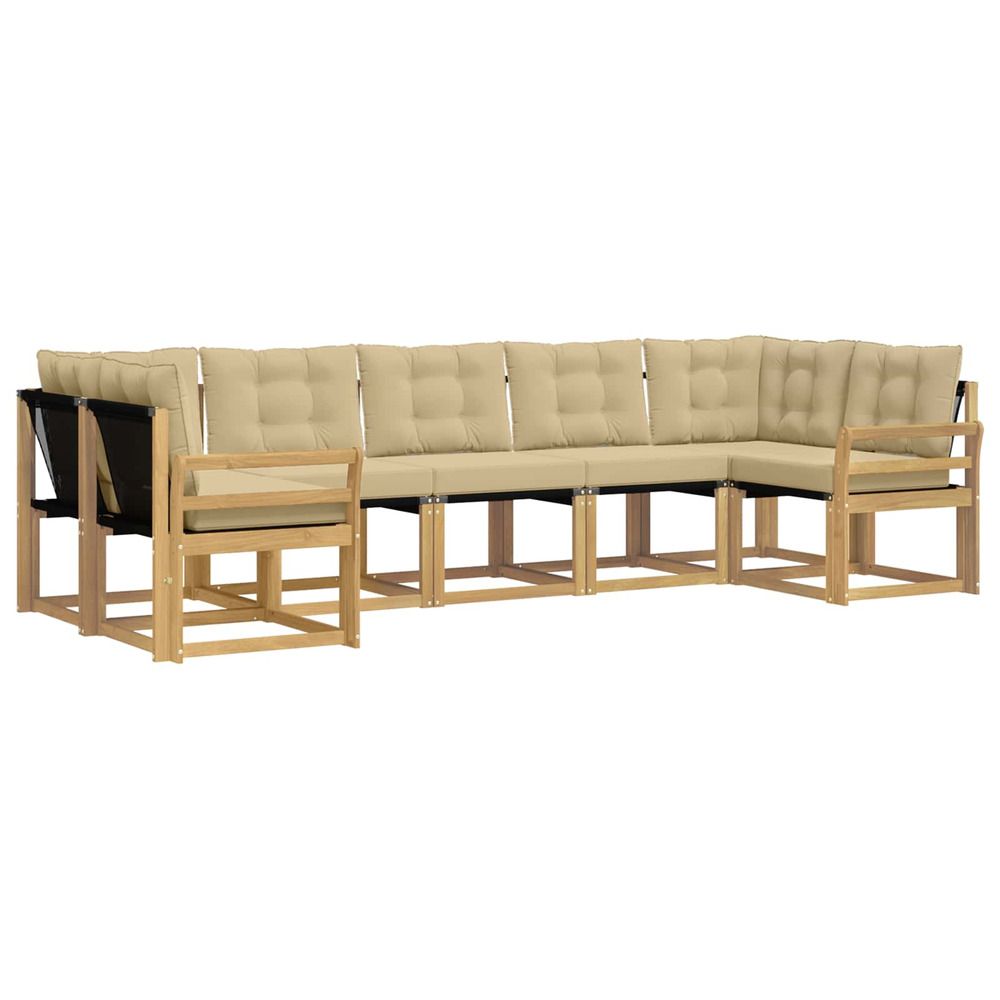 Ensemble de canapés d'extérieur 7 pc blanc et beige