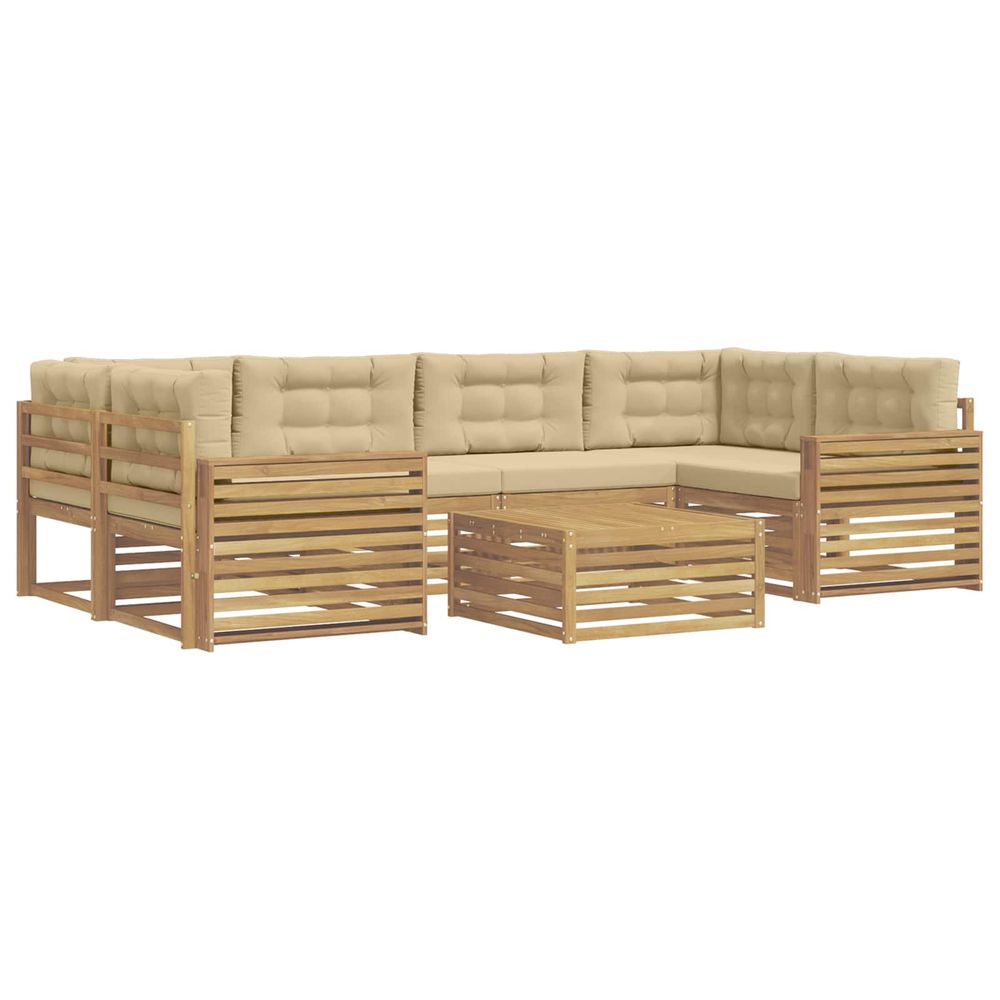 Ensemble de canapés d'extérieur 7 pc blanc et beige