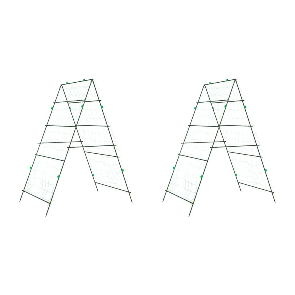 Treillis de jardin pour plantes grimpantes 2 pcs forme a acier