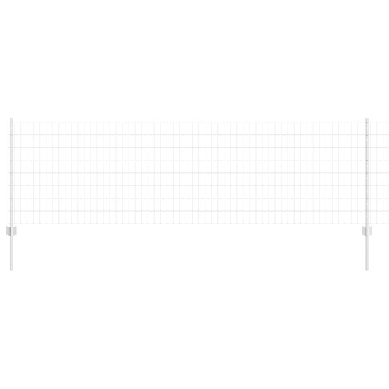 Clôture avec poteau argenté 0,8 x 25 m acier