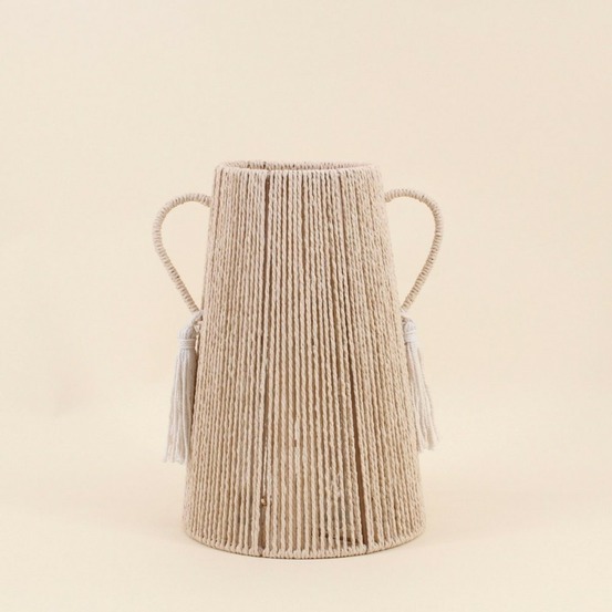 Vase en corde beige 29cm, célinéa