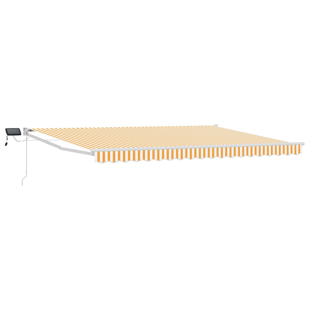 Store rétractable manuel avec leds orange et blanc 4,5 × 3 m