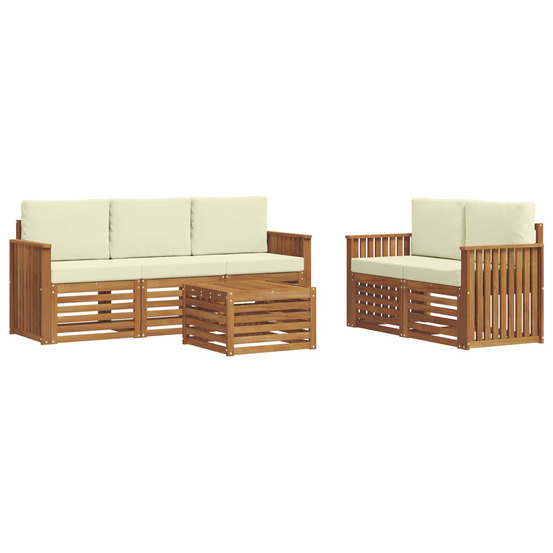 Ensembles de canapés avec coussin 6 pcs naturel et crème