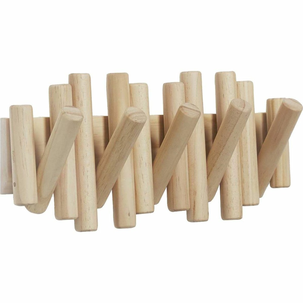 Porte manteau en bois 5 crochets hook naturelle