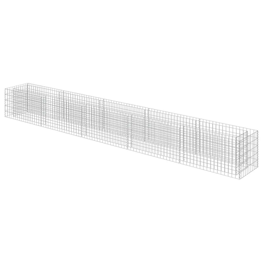 Lit surélevé à gabion acier galvanisé 450x50x50 cm