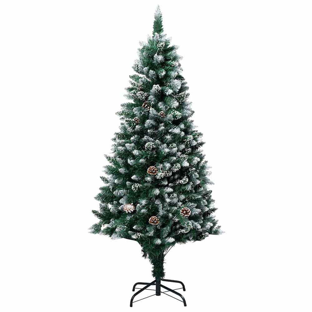 Sapin de noël artificiel pvc effet neige pour fêtes intérieur vert 180 cm