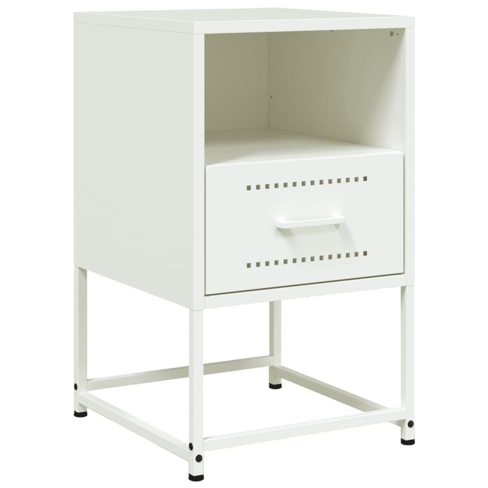 Table de chevet blanc 36x39x60,5 cm acier