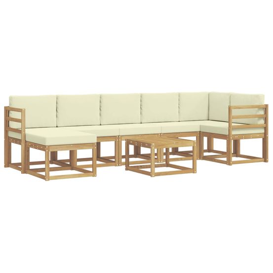 Ensemble de canapés d'extérieur 8 pc blanc et crème polyester