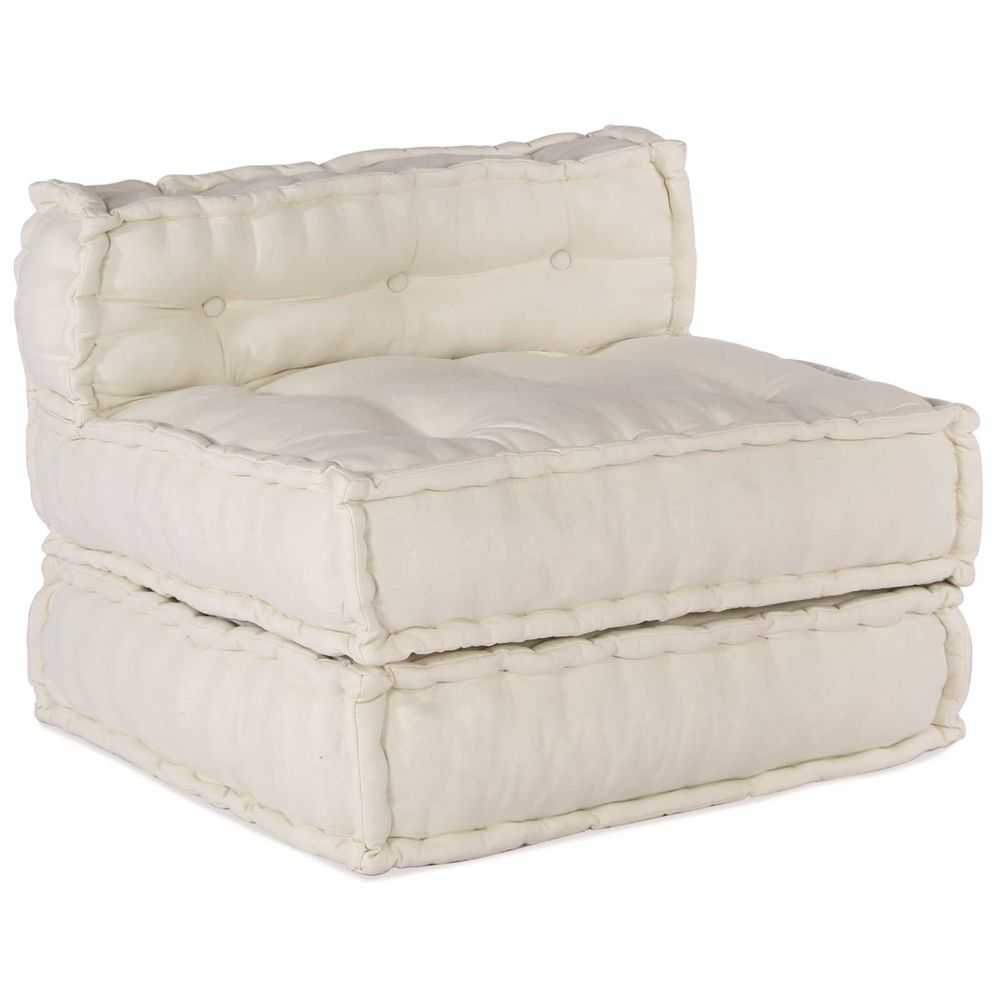 Unité de canapé modulaire tissu crème 210 x 140 x 56 cm